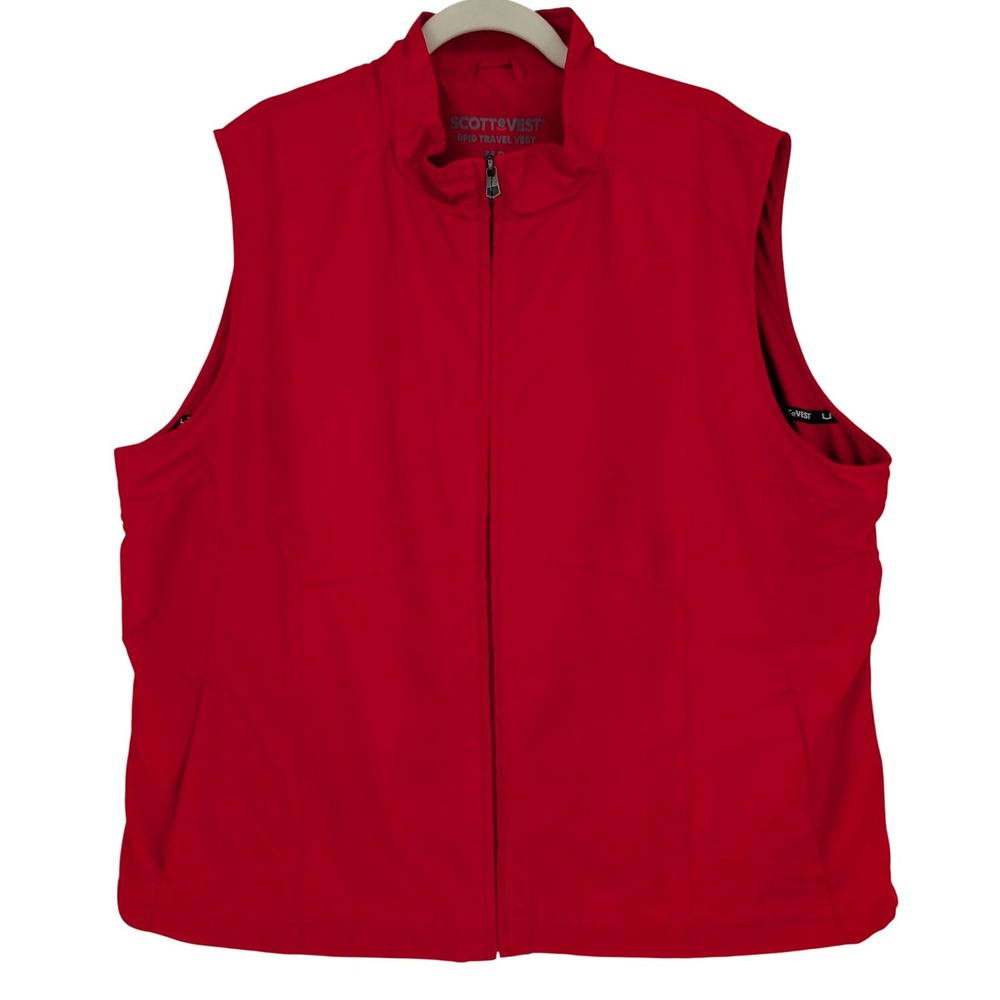 SCOTTeVEST RFID Travel Vest Womens M3 4X Red Multi-Pocket Utility Techwear